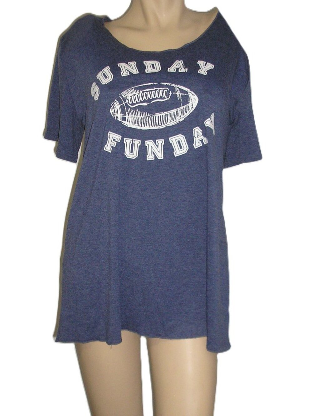 Sunday Funday Football Off the Shoulder Blue Top, Size 3XL